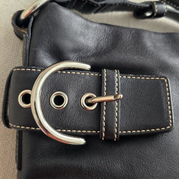 Vintage Coach black leather Crossbody Shoulder bag #1452 - Picture 5 of 5